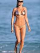 Sylvie Meis in Bikini at the Beach in Miami Beach