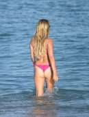 Sylvie Meis Booty in Pink Bikini on the Beach in Miami