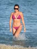 Sylvie Meis Booty in Pink Bikini on the Beach in Miami