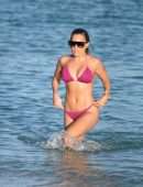 Sylvie Meis Booty in Pink Bikini on the Beach in Miami