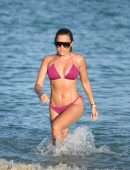 Sylvie Meis Booty in Pink Bikini on the Beach in Miami