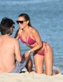 Sylvie Meis Booty in Pink Bikini on the Beach in Miami