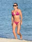 Sylvie Meis Booty in Pink Bikini on the Beach in Miami
