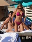 Sylvie Meis Booty in Pink Bikini on the Beach in Miami