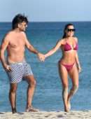 Sylvie Meis Booty in Pink Bikini on the Beach in Miami