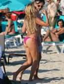 Sylvie Meis Booty in Pink Bikini on the Beach in Miami