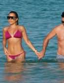 Sylvie Meis Booty in Pink Bikini on the Beach in Miami