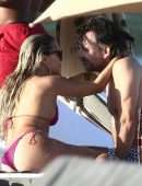 Sylvie Meis Booty in Pink Bikini on the Beach in Miami