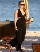 Sylvie Meis Booty in Pink Bikini on the Beach in Miami