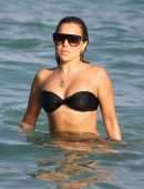 Sylvie Meis in Black Bikini on the Beach in Miami