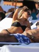 Sylvie Meis in Black Bikini on the Beach in Miami