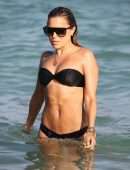 Sylvie Meis in Black Bikini on the Beach in Miami