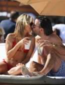 Sylvie Meis in Red Bikini on the Beach in Miami