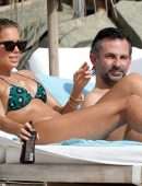 Sylvie Meis Booty in a Tiny Bikini on the Beach in Saint-Barthelemy