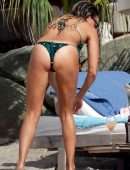 Sylvie Meis Booty in a Tiny Bikini on the Beach in Saint-Barthelemy