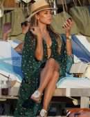 Sylvie Meis Booty in a Tiny Bikini on the Beach in Saint-Barthelemy