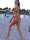 Tao Wickrath Booty in Red Bikini at Miami Beach