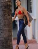 Tao Wickrath Booty in Red Bikini at Miami Beach