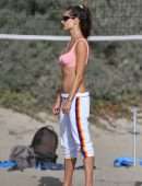 Alessandra Ambrosio Playing Volleyball on the Beach in Santa Monica