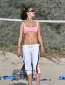 Alessandra Ambrosio Playing Volleyball on the Beach in Santa Monica