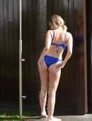 Amy Hart Booty in a Skimpy Blue Bikini Out in Portugal