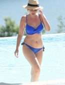Amy Hart Booty in a Skimpy Blue Bikini Out in Portugal