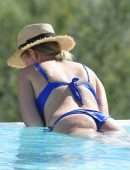 Amy Hart Booty in a Skimpy Blue Bikini Out in Portugal