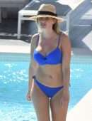Amy Hart Booty in a Skimpy Blue Bikini Out in Portugal