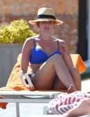Amy Hart Booty in a Skimpy Blue Bikini Out in Portugal
