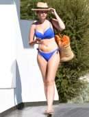Amy Hart Booty in a Skimpy Blue Bikini Out in Portugal