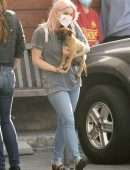 Ariel Winter in Jeans takes her New Puppy to the Vet in Los Angeles