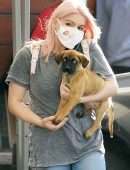 Ariel Winter in Jeans takes her New Puppy to the Vet in Los Angeles