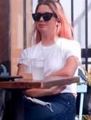 Ashley Benson Braless Pokies Out in West Hollywood