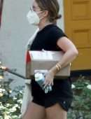 Ashley Tisdale Leggy, Visiting her Mom in Toluka Lake, California