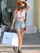 Bella Thorne Leggy, Outside The Kingdom Boutique in Calabasas