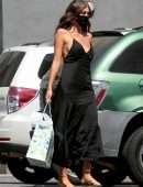 Camila Morrone Sideboob in Black Dress, Shopping in Hollywood