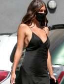 Camila Morrone Sideboob in Black Dress, Shopping in Hollywood