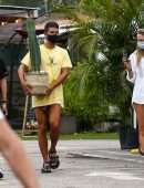 Candice Swanepoel Leggy, Out with Friends in Miami Beach