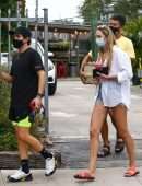 Candice Swanepoel Leggy, Out with Friends in Miami Beach
