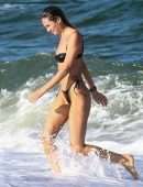 Candice Swanepoel Booty in Tiny Thong Bikini on the Beach in Miami