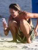 Candice Swanepoel Booty in Tiny Thong Bikini on the Beach in Miami