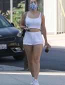 Charli XCX Booty Cheeks in Tiny Shorts Out in Los Angeles