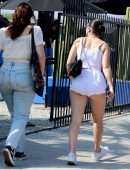 Charli XCX Booty Cheeks in Tiny Shorts Out in Los Angeles