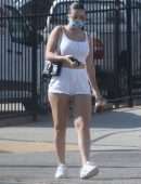 Charli XCX Booty Cheeks in Tiny Shorts Out in Los Angeles