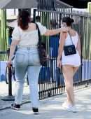 Charli XCX Booty Cheeks in Tiny Shorts Out in Los Angeles