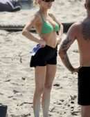Charlotte McKinney in Bikini Top at the Beach in Los Angeles