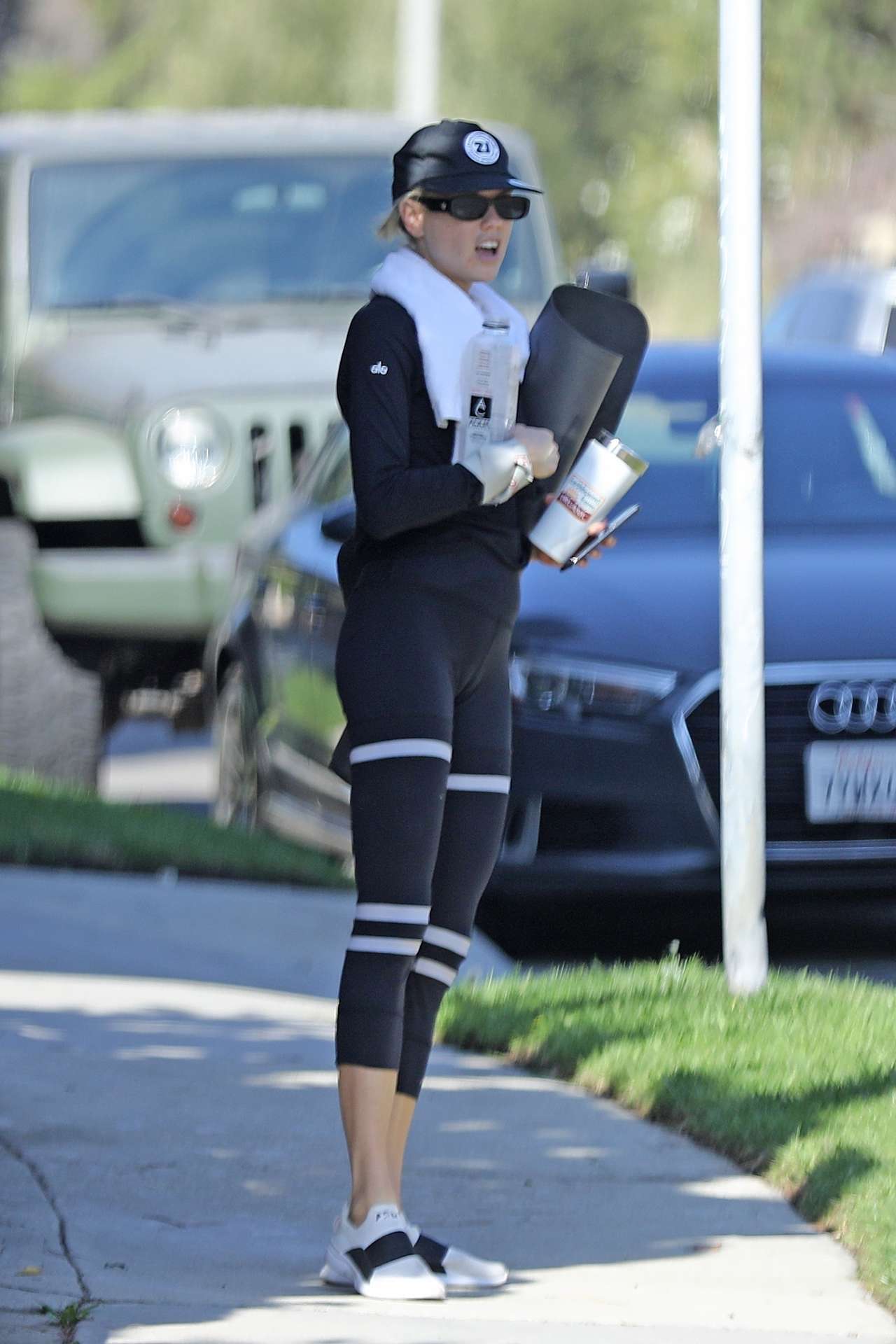 Charlotte McKinney Booty at a Yoga Class in Malibu