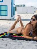 Claudia Romani Booty in Bikini Celebrates Columbus Day on South Beach