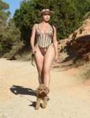 Demi Rose Booty, Walking Her Dog in Ibiza