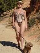 Demi Rose Booty, Walking Her Dog in Ibiza